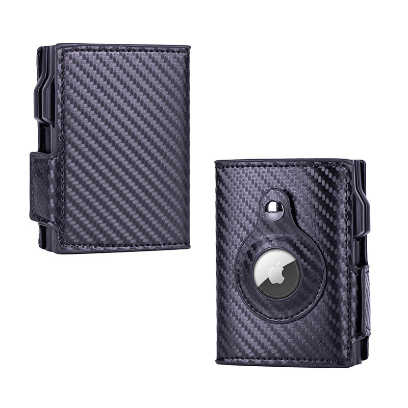 YKOSM Airtag, двойная алюминиевая коробка для карт, мужской кошелек с RFID-блокировкой для удостоверения личности, роскошный бриллиантовый кошелек с airтеги