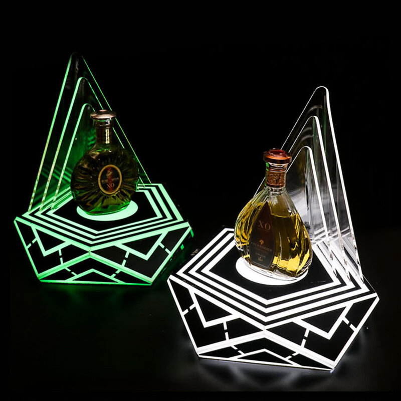 Acrylic Led Glorifier Display Vip Wine Bottle Presenter Glowing Champagne Cocktail Drinkware Stand For Bar Nightclub Party Decor