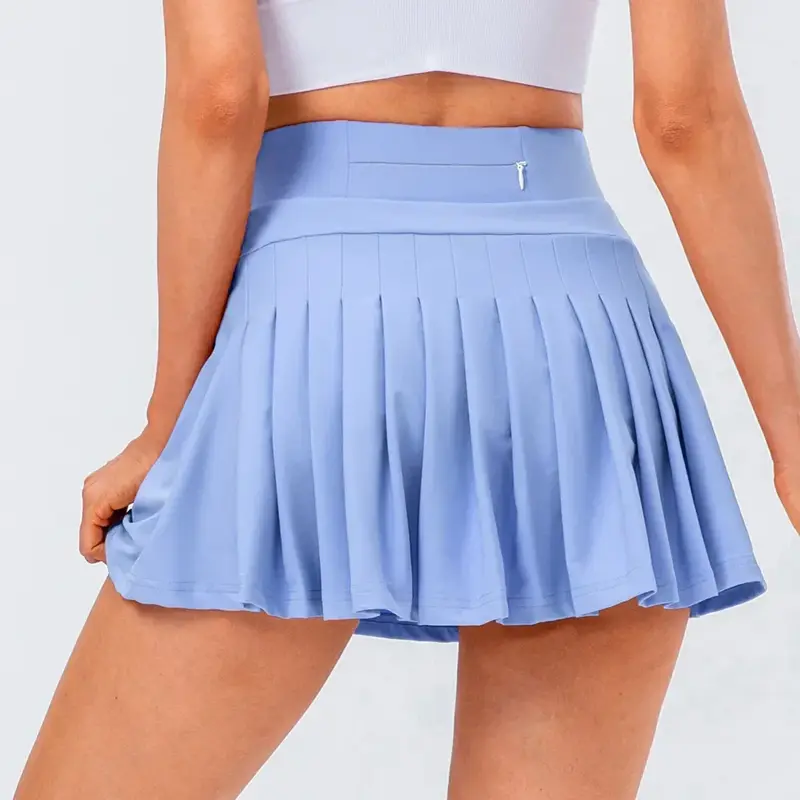 Новая женская плиссированная юбка для йоги с завышенной талией, теннисная, фитнес, повседневная, приятная на ощупь Спортивная юбка с напечатанным логотипом