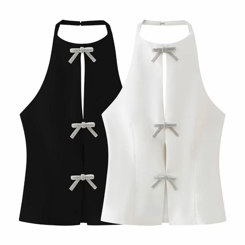 Sexy Strap Vest vendita calda senza maniche lavorato a maglia Crop Top capispalla traspirante Streetwear estate