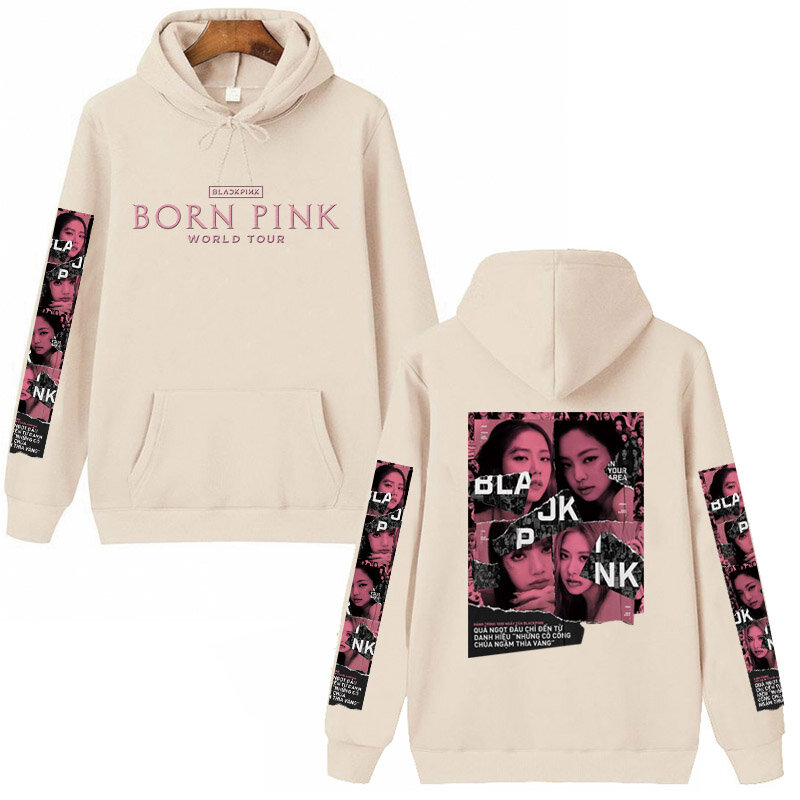 Born Pink Hoodies Sweatshirts Men Women Hip Hop Street Style Kpop Gift Student  Sleeve Autumn Spring