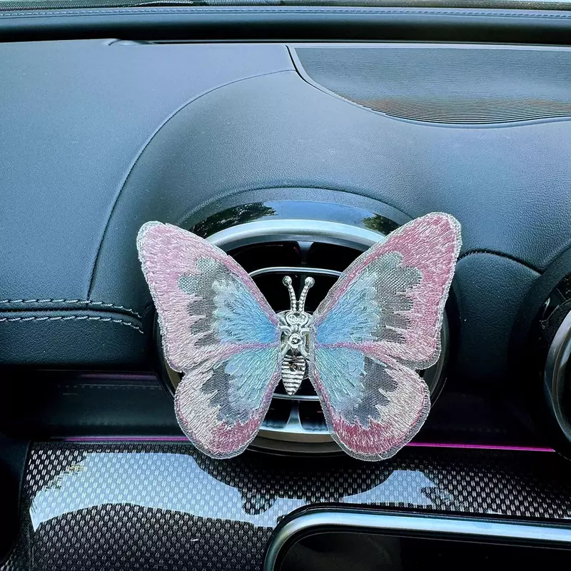 Decoración de mariposa bordada, accesorios de Interior automotriz, regalo para conductores, decoración de mariposa bordada