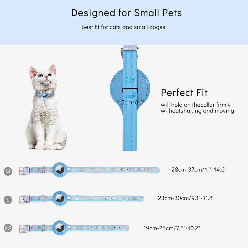 1pc Reflektierende Pet Halsbänder mit Airtag Fall Kragen für Katzen mit Schutzhülle für Anti Verloren Locator Tracker Hund zubehör
