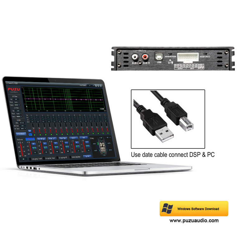 PUZU Faisceau de câblage PZ-C7 4X150W Amplificateur DSP de voiture Mise à niveau du son de l'autoradio Processeur de signal audio numérique pour Hyundai VOLKSWAGEN
