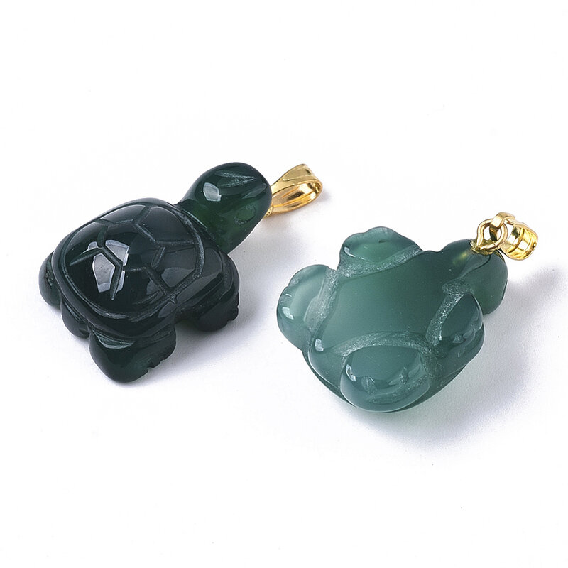 10 pezzi pendenti in agata naturale tinto tartaruga ciano scuro per fare gioielli fai da te collana orecchino portachiavi Charms forniture
