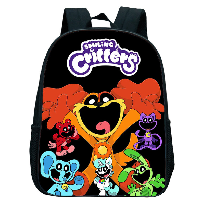 Mochlia-mochila con estampado de Critters sonrientes para niños, bolsa de guardería para bebés, mochilas escolares de dibujos animados impermeables, bolsa de libros para niños y niñas