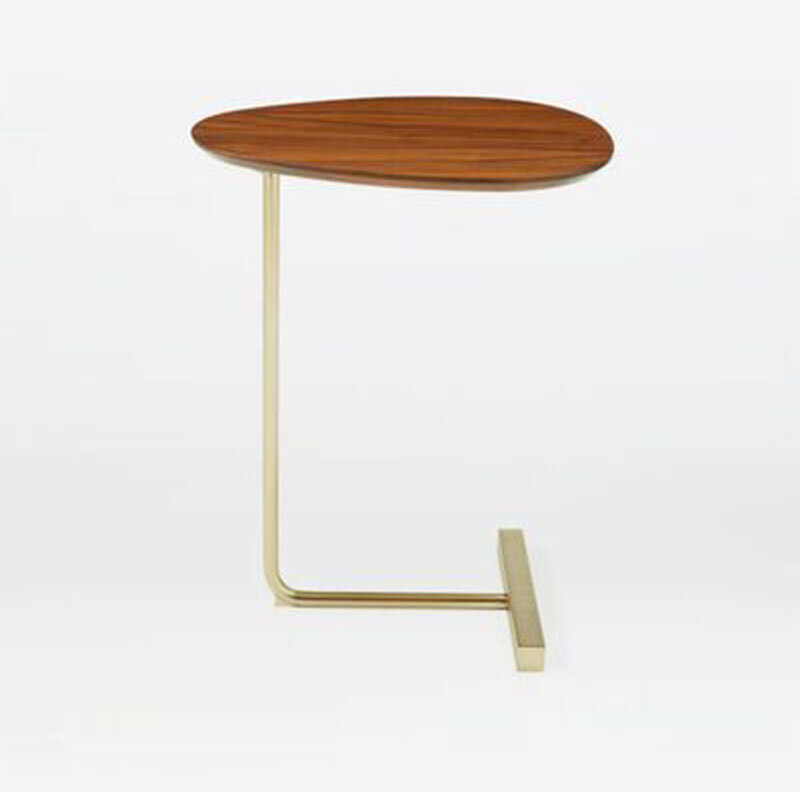 Mesa de centro pequeña de KDR-777, mesita de noche moderna y sencilla de estilo nórdico, de madera maciza de hierro, mesa auxiliar Mini, mesa de té creativa