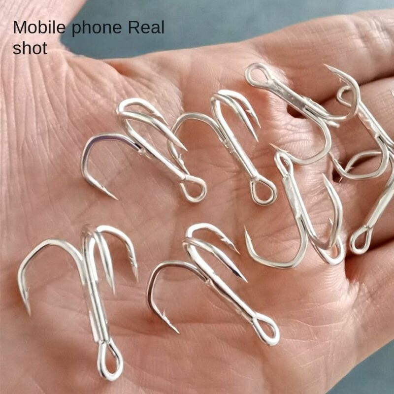 10pcs Fishing Tackle Fishhooks Treble Jig fishing Triple anchor hook new High Carbon Steel Hook for Outdoor Sports Durable