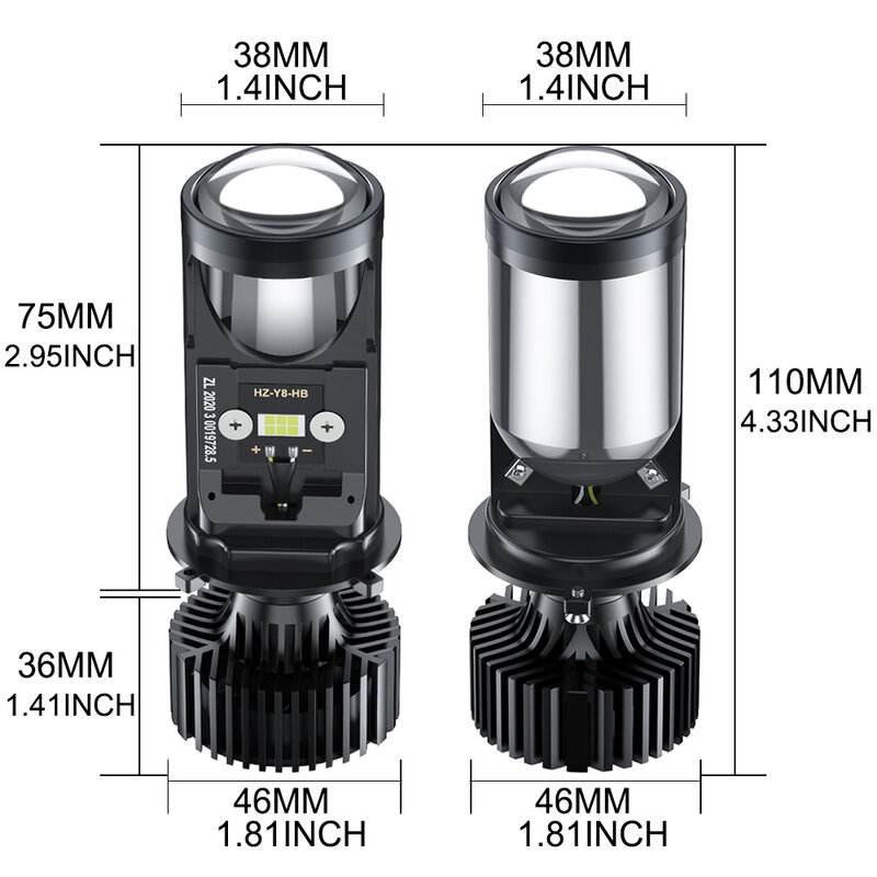 H4 LED faro Canbus lámpara de coche Mini proyector lente Automobles bombilla 6500K 70W 14000LM Kit de conversión Hi/Lo Beam 12V/24V RHD LHD