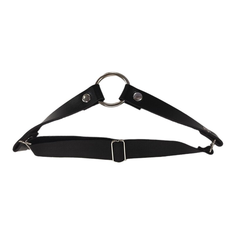 Cadena cuero PU para muslo, cinturón antideslizante elástico con decoración aleación, arnés, accesorios para piernas y