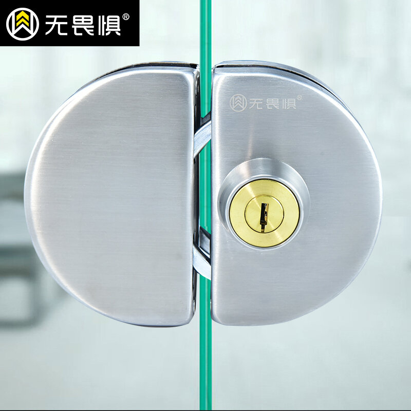 Vidro Door Lock 304 Aço Inoxidável Parafusos Duplos Swing Push Sliding Access Control Frameless Única Porta e Door Catch