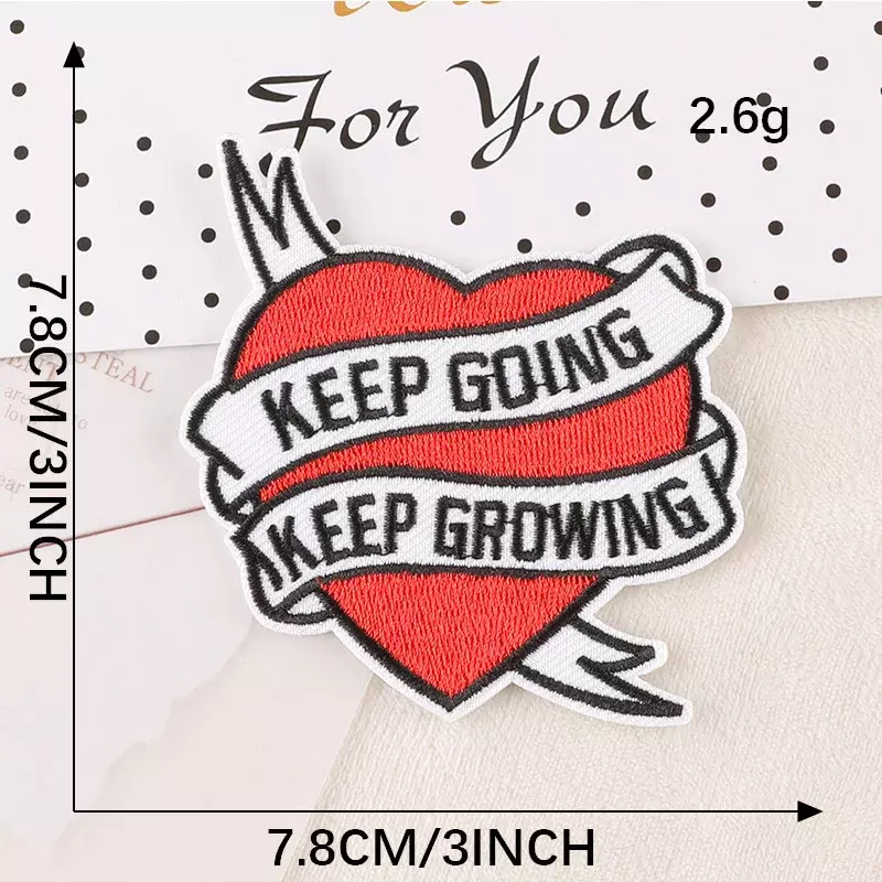 2024 New Embroidery Patch DIY Feminism Heart Letter Sticker Adhesive Badge Emblem Iron on Patches Cloth Bag Fabric Accessories