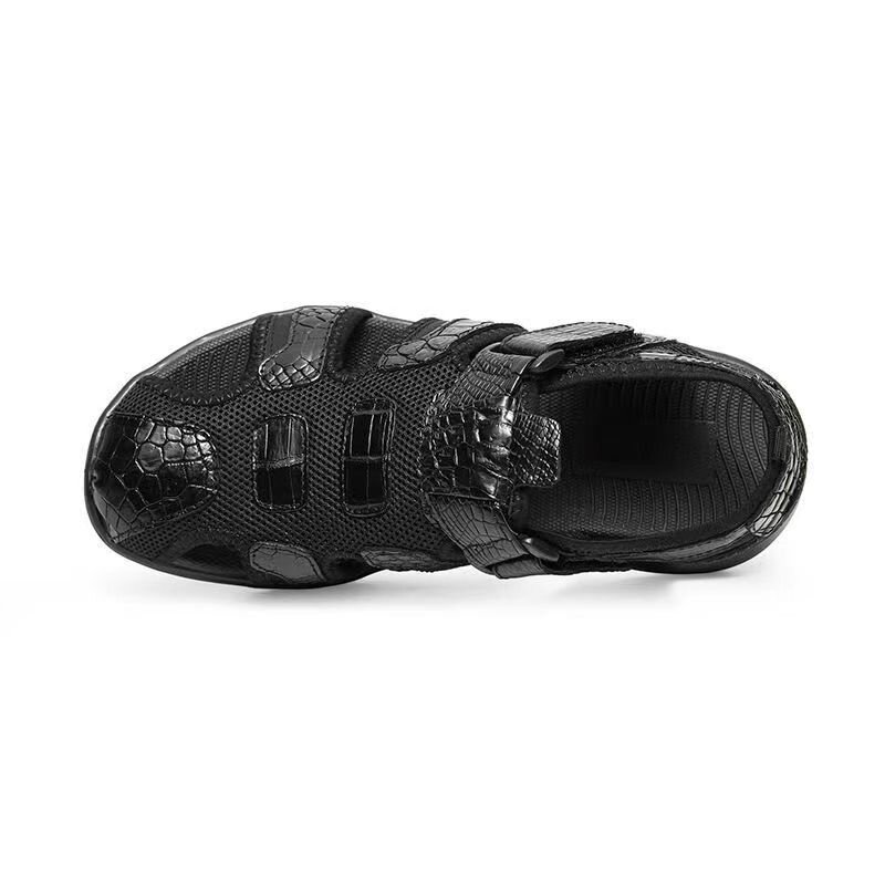 2023 new arrival Summer Crocodile skin causal shoes men,male Genuine leather Beach sandal pdd154