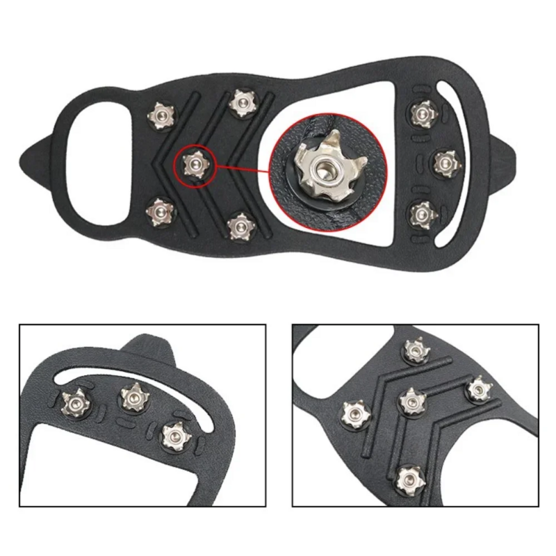 8 Teeth Ice Gripper Spike for Shoes Climbing Crampons Anti-Skid Ice Hiking Mountain  Ice Snow Crampons Anti-slip Shoe Covers