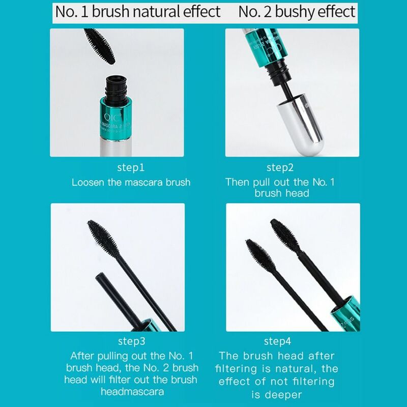 Ziehen Sie lange wasserdichte Make-up-Werkzeuge Wimpern verlängerung Wimpern flüssige Doppelkopf Mascara Wimpern Pinsel