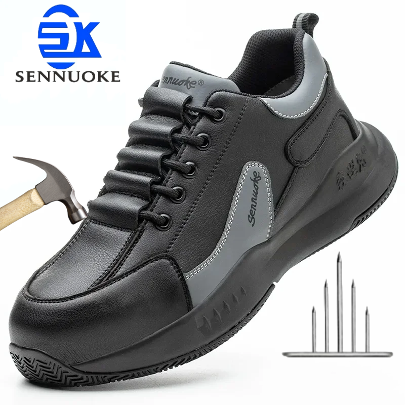 男性用の軽量安全靴,作業靴,防水,耐摩耗性