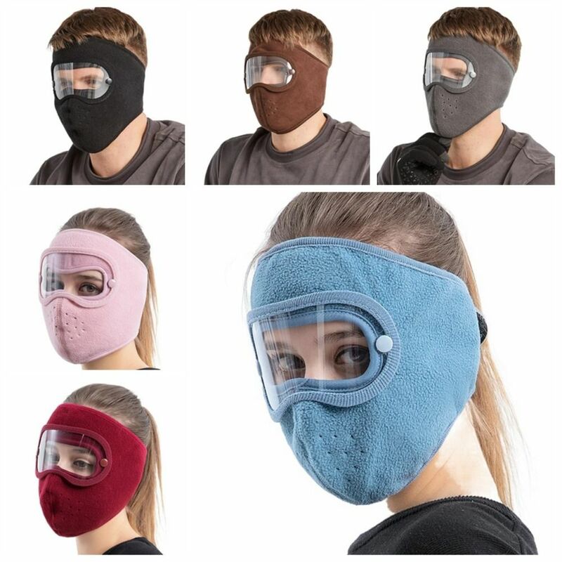 Fleece Ski Masks Creative Thermal Windproof Winter Mask Face Shield Anti Fog Lens Protection Woolen Face Mask Outdoor