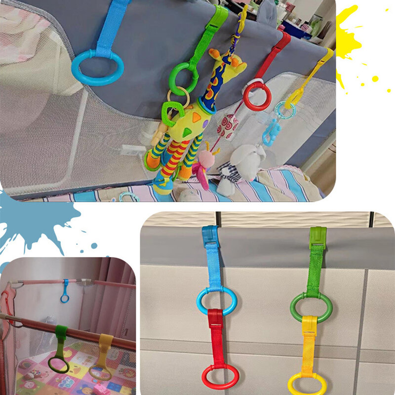 Baby Crib Playpen Pull Ring Hanging Rings Walking Assistant Tool Walking Training Tool Standing Aids for Kids Boys Girls