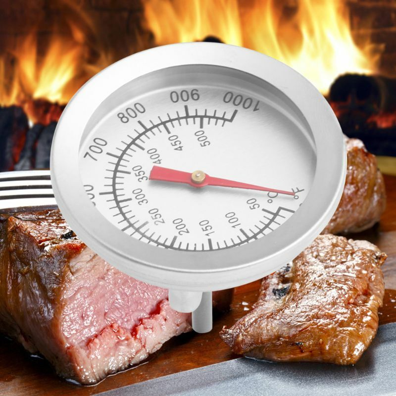 Griglia per affumicatore per barbecue per barbecue in acciaio inossidabile Indicatore temperatura per termometro 50-500 ℃
