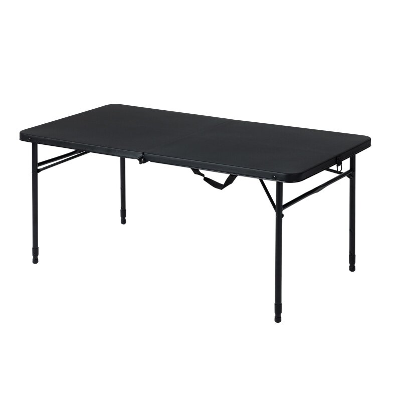 Mainstays mesa plegable ajustable, plegable, 4 pies, negro intenso