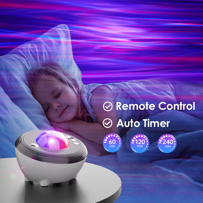Проектор звездный светодиодный, ночник с колонкой и Bluetooth, Галактический проектор с белым шумом для спальни, детской комнаты, украшение для дома