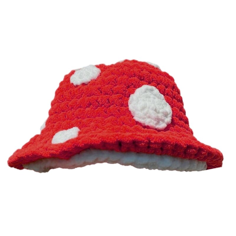 InsStyle Bucket Hat Knit Fisherman Hat Wanita Hangat Topi Handcrochet Bucket Cap Wholesale
