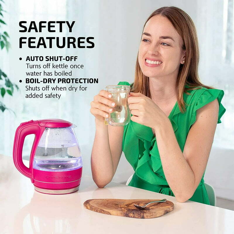 Ketel kaca elektrik, Ketel air panas 1.5 Liter, kaca borosilikat, pemanas meja mendidih cepat-BPA gratis mati otomatis