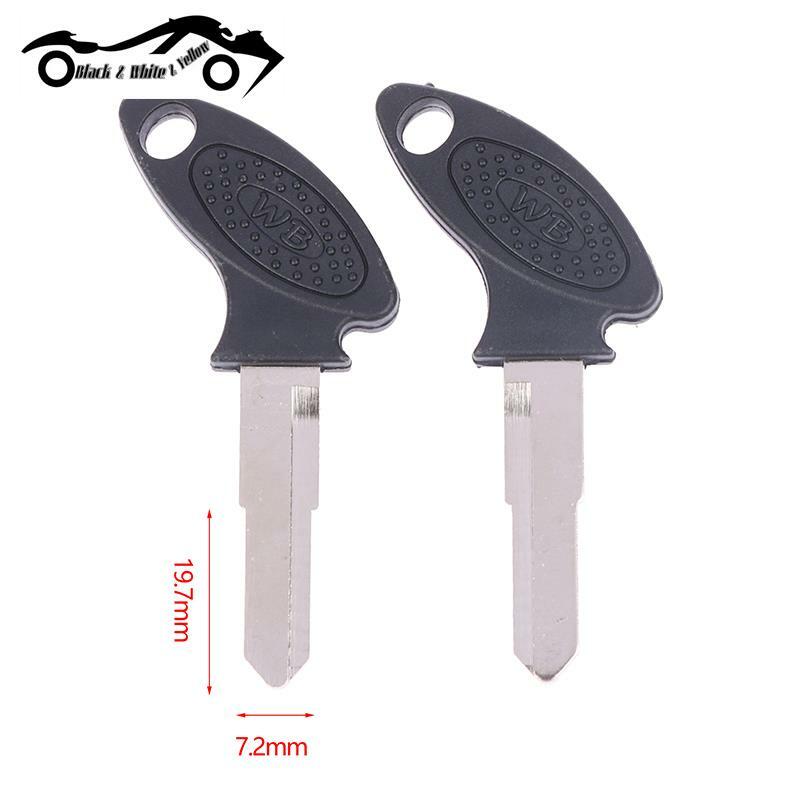 2PCS Blank Uncut Key For Some Chinese Motorcycle Moped Left And Right Blade Groove Metal+Plastic Locks & Latches