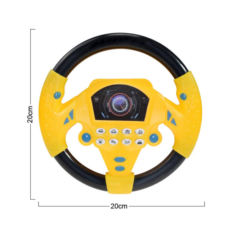 Simulação Brinquedo de volante para crianças, condução, máquina de educação precoce, simulador com luz, som, rotação de 360 °, brinquedos infantis