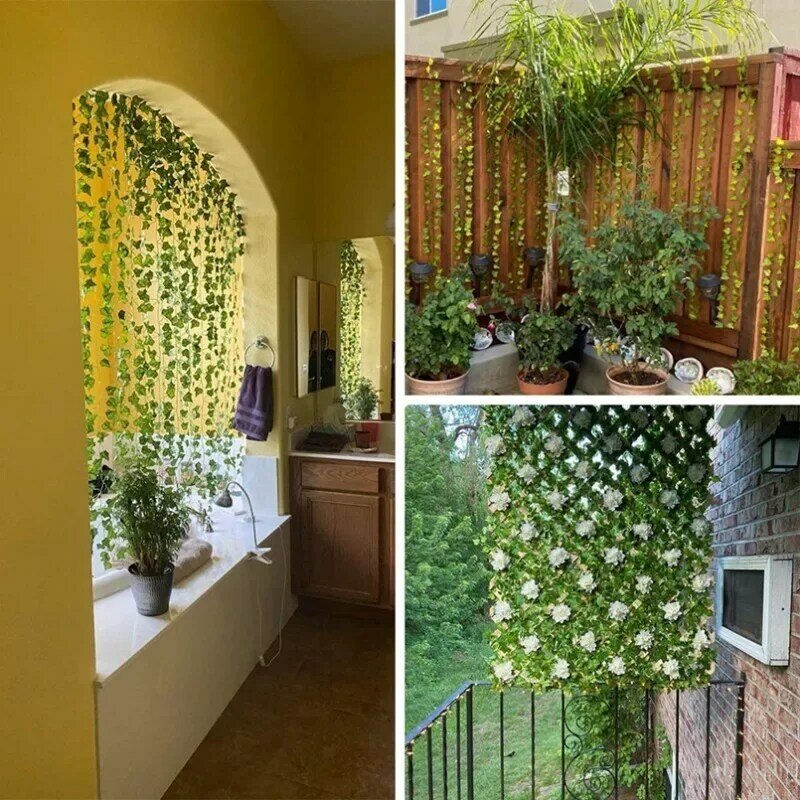 1 buah 210Cm gantung buatan sutra hijau tanaman rambat Natal daun Diy dekorasi taman kamar mandi pesta pernikahan rumah