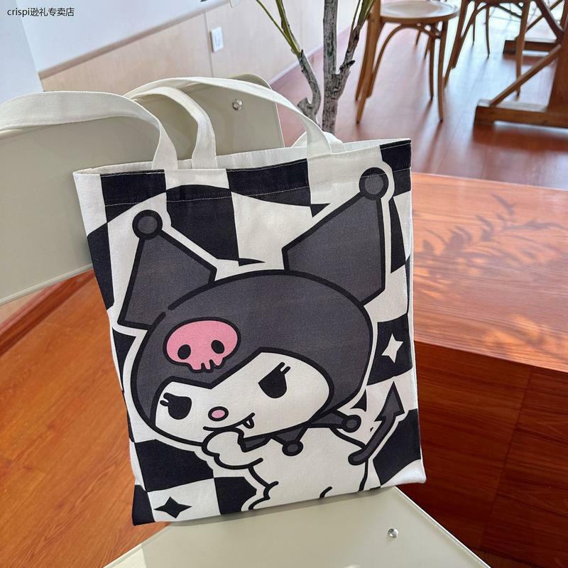 Sanrioアニメkuromiハンドバッグ、周囲キャンバスバッグ、学生の学校のハンドバッグ、大容量バッグ、パッケージブック