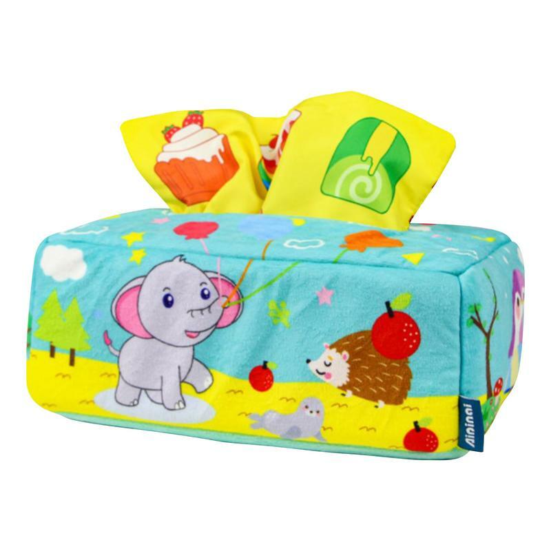 Sensory Tissue Toy Box Cartoon Animal Sensory Tissue Toy Box Color Recognition Preschool Learning Toy For Travel Home Camping