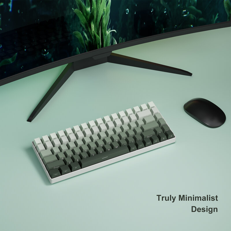 Механическая клавиатура Gateron Cherry MX для геймеров, 136 клавиши, градиентные зеленые клавиши, двусторонняя печать, Просвечивающая подсветка