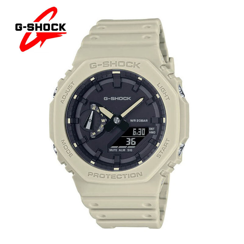 G-Shock GA-2100 Relógio quartzo masculino, multifuncional, à prova de choque, mostrador LED, display duplo, esportes ao ar livre, moda casual