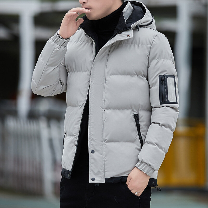 Veste en coton rembourrée pour homme, Streetwear, épais et chaud, à capuche, à la mode coréenne