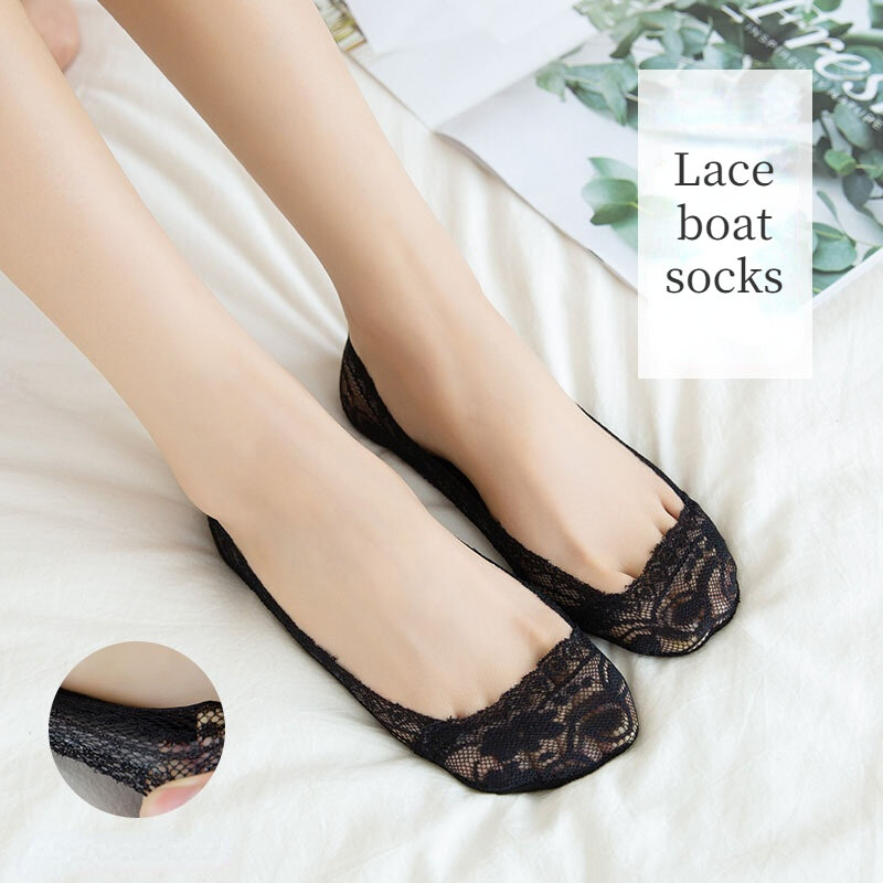 2 Pairs Lace Socks Invisible Women's Summer Anti-slip Short Cotton Cute  Fashion Ankle Woman 2022 Trends Sexy Transparent Socks