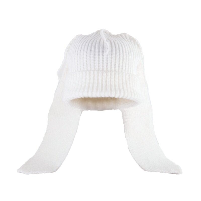 Вязаная шляпа-капот, мягкая шапка-бини, забавный пуловер с заячьими ушками, женский головной убор 264E