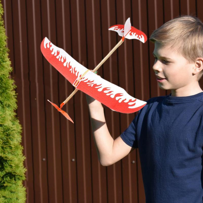 Brinquedo de avião voador artesanal para crianças Modelo de avião DIY Balsa de madeira Presente criativo Planador para escola, pesquisa, novidade, criança