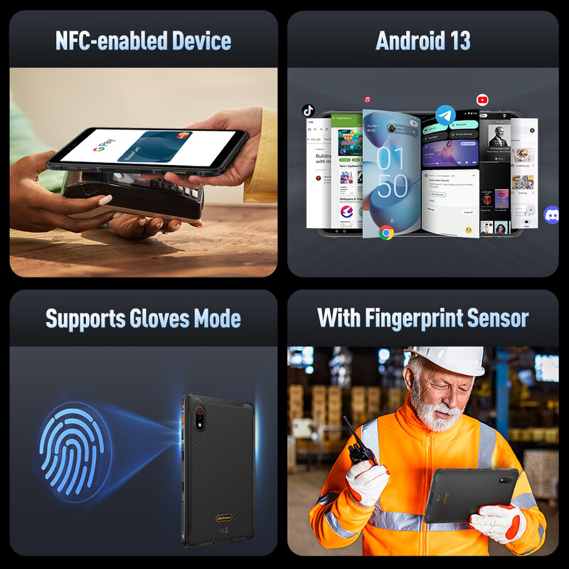 Ulefone Armor Pad Pro Tablet Robusto, Android 13, 4G, 16GB de RAM, 8GB + 8GB de RAM virtual, ROM 128GB, 48MP, 7650mAh, IP68, IP69K, MT8788