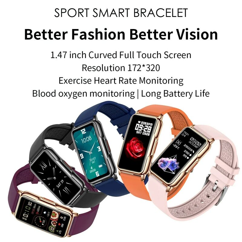 H80 Women Smart Watch HD Full Touch Big Screen Custom Watchface Wirstwatch Sports Bluetooth Calls Fashion Female Brand Smartband