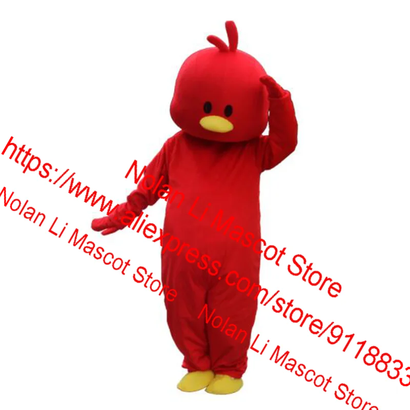 Disfraz de Mascota de Patito personalizado, conjunto de dibujos animados rojos, accesorios de actuación, juego de rol, fiesta de cumpleaños, tamaño adulto 832