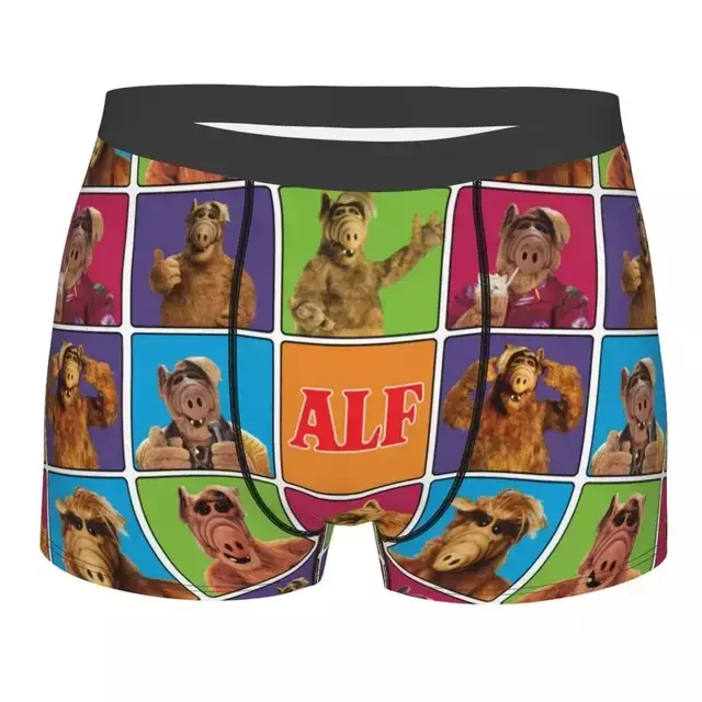 Alf-Men's Life Shape Boxer Respirável, Roupa Interior Engraçada, Calcinhas Série TV, Ficção Científica Novidade