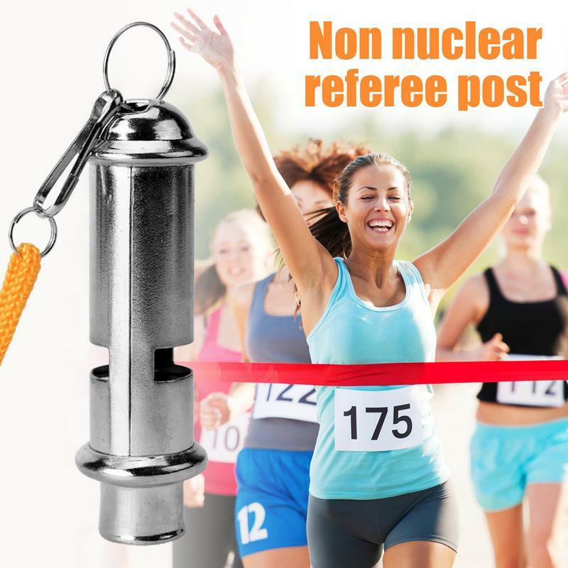 Whistles For Adults Stainless Steel Referee Whistle Gym & Sports Crisp Sound Metal Lanyard Loud For Coaches Gym Sports Dog