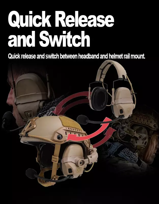 2023 New AMP Headset Full Digital Dual DPS Tactical FMA Headset Communication Noise Reduction w/ V60 PTT Combo