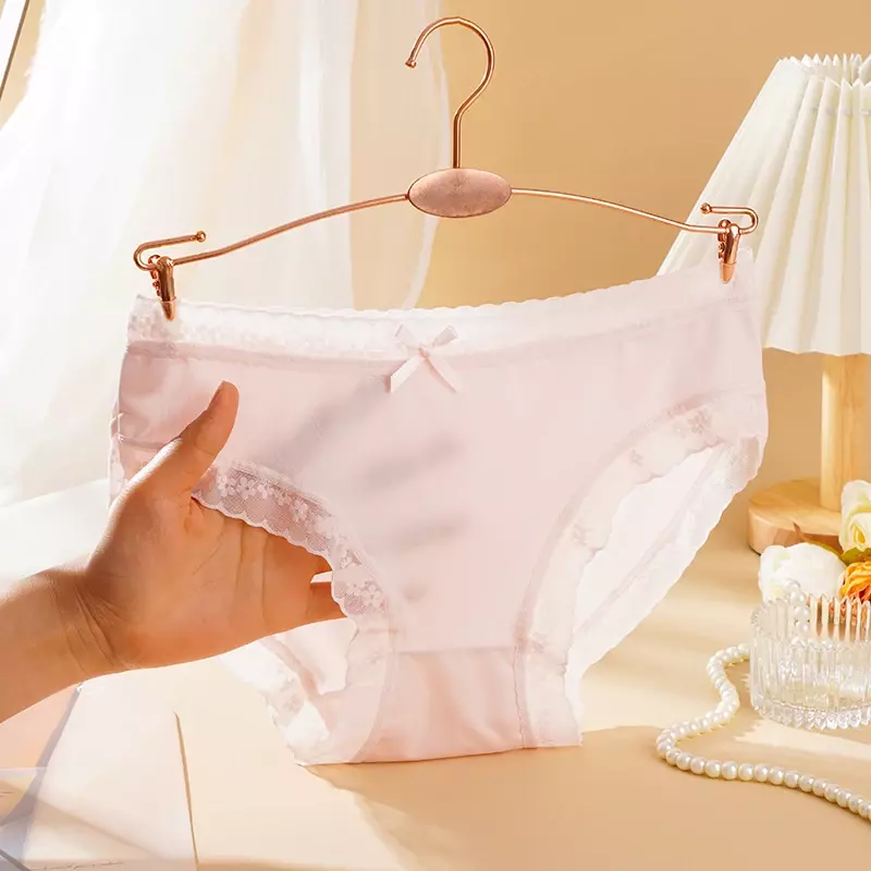 Calcinha sexy transparente ultra fina para mulheres, roupa interior respirável monocromática, lingerie de renda, cuecas femininas, nova