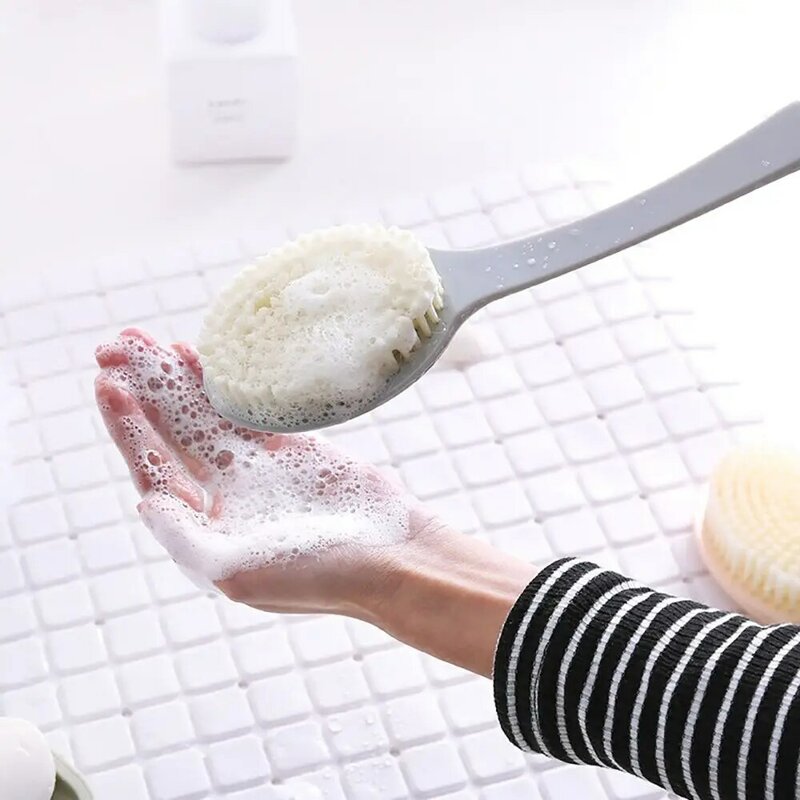 1pc Long Handle Bath Brush Soft Body Scrub Skin Massager Shower Scrubber Body Cleaning Brush Exfoliation Bathroom Accessories
