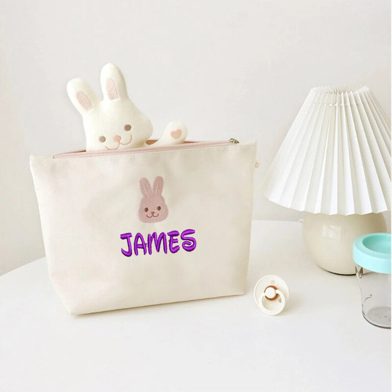 Customized Baby Diaper Storage Bag Name Embroidered Baby Portable Diapers For Outdoor Use, Bottle Milk Powder Diaper Bag