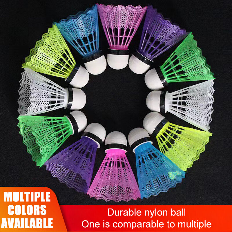 Bolas coloridas de badminton à prova de vento, 1 parte, plástico, borracha, para treinamento iniciante, cor, cor aleatória
