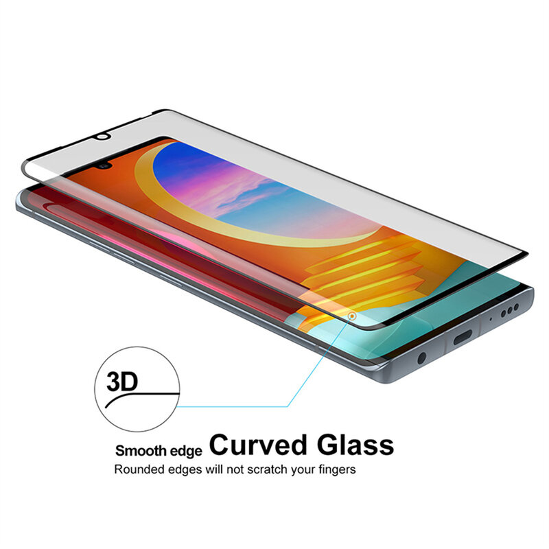 Película protectora de pantalla de cubierta completa de vidrio, 4 piezas, para LG Velvet / LG G9 LM-G900N LG Wing 5G, vidrio templado curvo