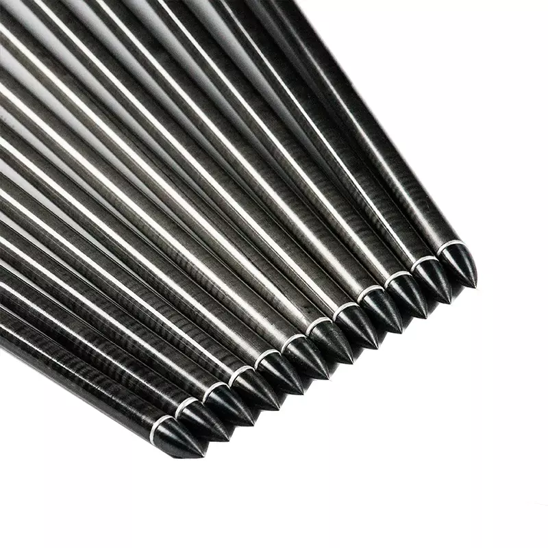 Linkboy-Arco recurvo de carbono para tiro con arco, 12 piezas, 300, 340 id6.2 mm, 5 pulgadas, pluma de pavo